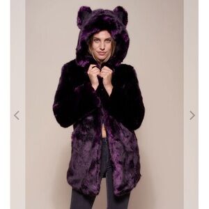 MIDNIGHT WOLF LUXE CLASSIC FAUX FUR COAT | WOMEN'S purple XL